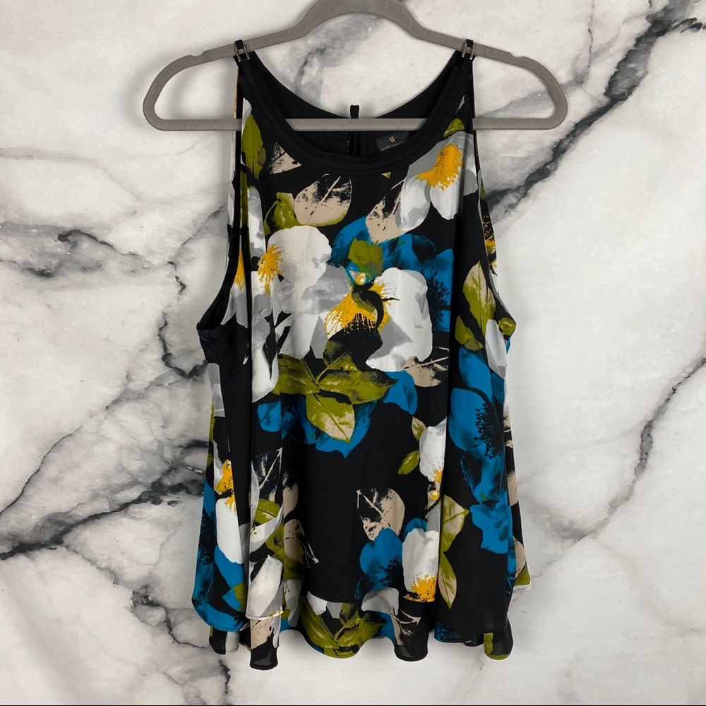 Worthington Black Floral Blouse